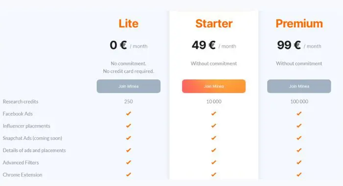 أسعار أداة Minea